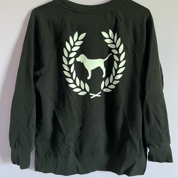 Small PINK Victoria’s Secret Black Crewneck - Picture 2 of 3